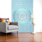 80" X 56" Blue And White Mandala Cotton Hanging Tapestry
