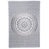 80" X 56" Gray And White Mandala Cotton Hanging Tapestry