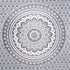 80" X 56" Gray And White Mandala Cotton Hanging Tapestry