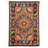 80" X 56" Black Red And Yellow Cotton Star and Sunburst Hanging Tapestry