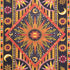 80" X 56" Black Red And Yellow Cotton Star and Sunburst Hanging Tapestry