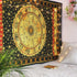 80" X 56" Black Red And Yellow Cotton Hanging Tapestry