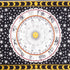 80" X 56" Black White And Yellow Cotton Hanging Tapestry