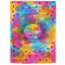 80" X 56" Blue Pink And Yellow Cotton Hanging Tapestry