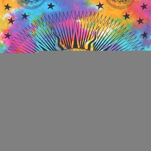 80" X 56" Blue Pink And Yellow Cotton Hanging Tapestry