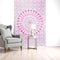 80" X 56" Pink And White Mandala Cotton Hanging Tapestry