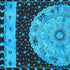 80" X 56" Black And Blue Cotton Hanging Tapestry