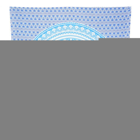 92" X 84" Blue And White Mandala Cotton Hanging Tapestry