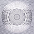 92" X 84" Gray And White Mandala Cotton Hanging Tapestry