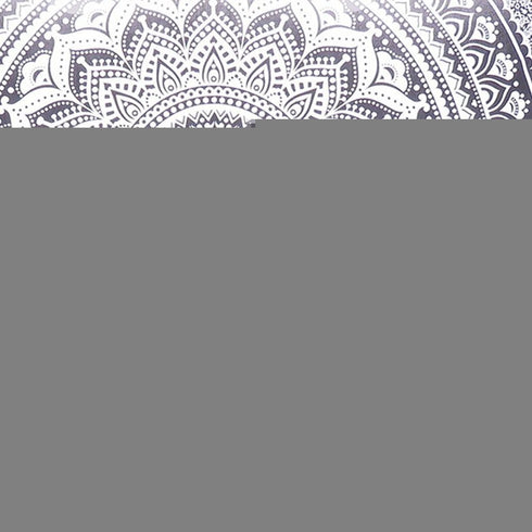 92" X 84" Gray And White Mandala Cotton Hanging Tapestry