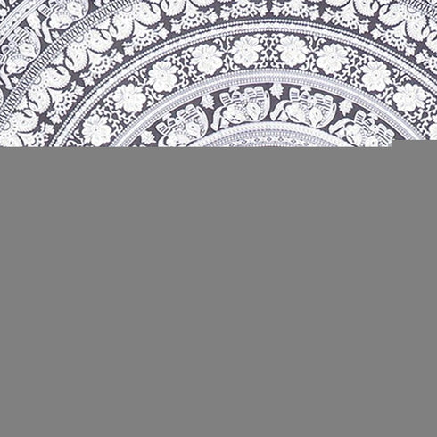 92" X 84" Black And White Mandala Cotton Hanging Tapestry