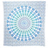 92" X 84" Blue Green And White Mandala Cotton Hanging Tapestry