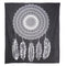 92" X 84" Black And White Abstract Cotton Hanging Tapestry
