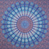 92" X 84" Navy Blue Ivory And Brown Mandala Cotton Hanging Tapestry