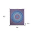 92" X 84" Navy Blue Ivory And Brown Mandala Cotton Hanging Tapestry
