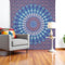 92" X 84" Navy Blue Ivory And Brown Mandala Cotton Hanging Tapestry