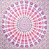 92" X 84" Pink White And Red Mandala Cotton Hanging Tapestry