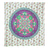 88" X 84" Green Purple And White Floral Cotton Hanging Tapestry