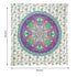 88" X 84" Green Purple And White Floral Cotton Hanging Tapestry