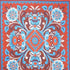 88" X 84" Red Blue And White Floral Cotton Hanging Tapestry