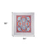 88" X 84" Red Blue And White Floral Cotton Hanging Tapestry