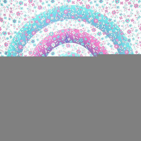 88" X 84" Pink Blue And White Floral Cotton Hanging Tapestry