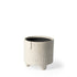 7" White Abstract Cylinder Ceramic Table Vase