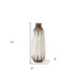 14" Brown And White Abstract Cylinder Ceramic Table Vase
