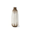 14" Brown And White Abstract Cylinder Ceramic Table Vase