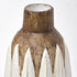 14" Brown And White Abstract Cylinder Ceramic Table Vase