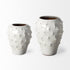 14" White Abstract Cylinder Ceramic Table Vase