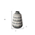 10" Gray And Ivory Geometric Cylinder Ceramic Table Vase