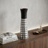 17" Black And White Abstract Cylinder Ceramic Table Vase
