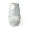 12" Gray And White Abstract Cylinder Crystal Glass Table Vase