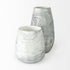 12" Gray And White Abstract Cylinder Crystal Glass Table Vase