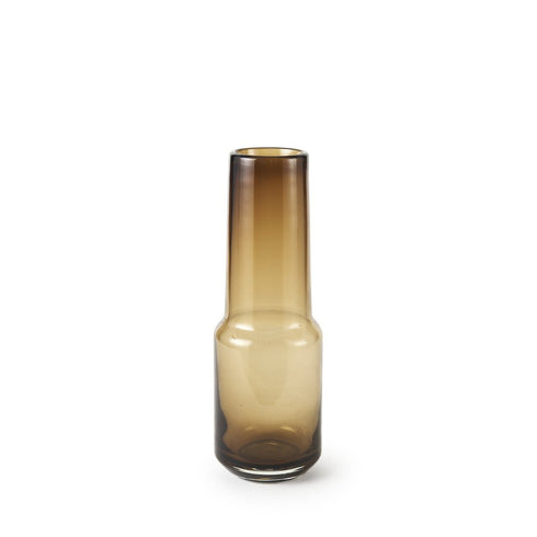 12" Brown Cylinder Crystal Glass Table Vase