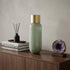 17" Green Abstract Cylinder Crystal Glass Table Vase
