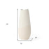 14" Cream Abstract Cylinder Ceramic Table Vase