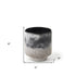 6" Brown And Black Abstract Cylinder Ceramic Table Vase