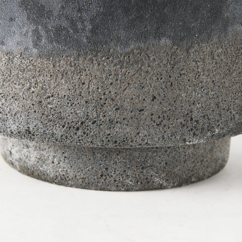 9" Brown And Black Abstract Cylinder Ceramic Table Vase
