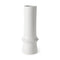 17" White Abstract Cylinder Ceramic Table Vase