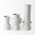 17" White Abstract Cylinder Ceramic Table Vase