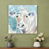40" x 40" Blue Pastel Watercolor Cow Unframed Canvas Wall Art