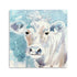 40" x 40" Blue Pastel Watercolor Cow Unframed Canvas Wall Art