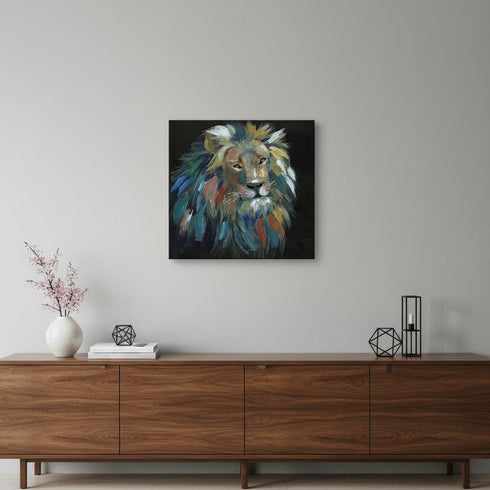 Painted Lion Portrait Unframed Print Wall Art