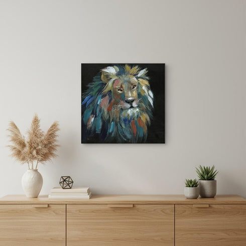 Painted Lion Portrait Unframed Print Wall Art