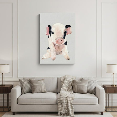 Cute Pink Piglet Unframed Print Wall Art