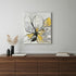 20" Modern Yellow and Black Flower in Bloom Canvas Wall Art