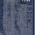36" x 24" Indigo and White Aerial New York Map Canvas Wall Art