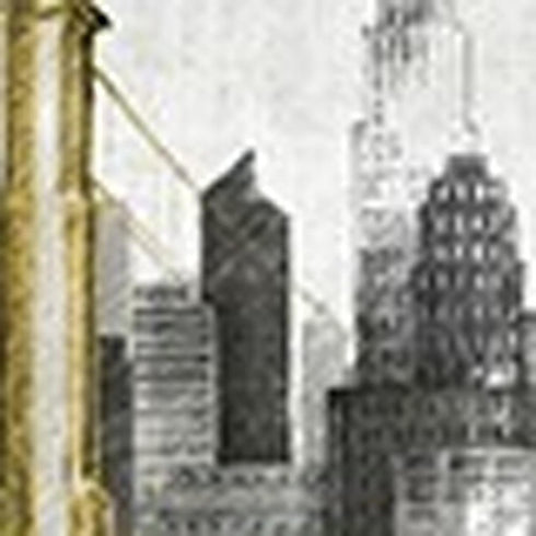 Nyc Golden Bridge Skyline Unframed Print Wall Art